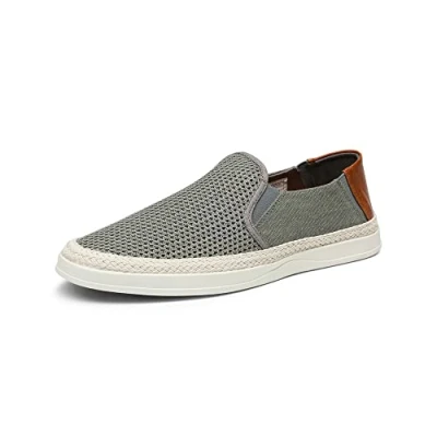 Abbildung von Bruno Marc Herren Espadrilles Mokassins Atmungsaktiv Flache Slipper Slip on Loafer Weich Comfort Klassische Schuhe GRAU SBFS2301M E Größe 43 (EUR)