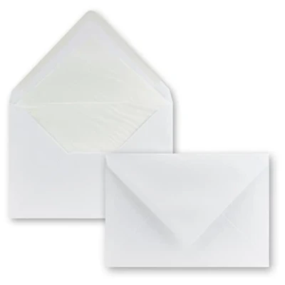 Abbildung von 25 Brief Umschläge Polarweiß DIN C5 gefüttert 100 g/m² 16,2 x 22,9 cm Nassklebung mit Spitz Klappe hochwertige Kuverts von GUSTAV NEUSER
