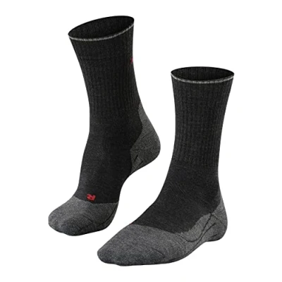 Abbildung von FALKE Herren Wandersocken TK2 Explore Wool Silk M SO Wolle antiblasen dick 1 Paar, Grau (Anthracite Melange 3080), 39 41