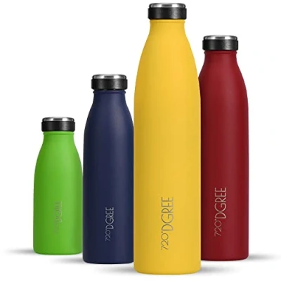 Abbildung von 720DGREE Edelstahl Trinkflasche “milkyBottle 1L BPA Frei, Auslaufsicher, Kohlensäure geeignet Thermosflasche für Sprudel, Sport, Uni, Schule, Fitness, Outdoor, Camping