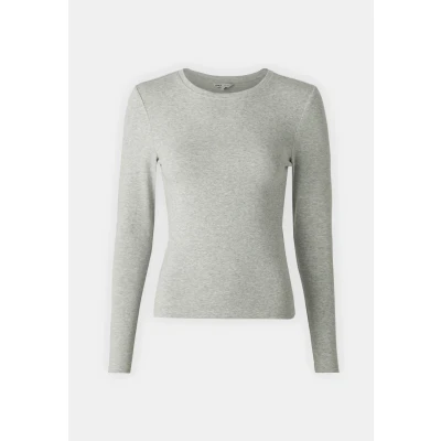 Abbildung von ONLY Onlriley O NECK Langarmshirt, Damen, Größe: Small, Light grey melange