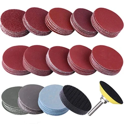 Abbildung von SIQUK 130 Stück Schleifpapier Klett 50mm Körnung je 60 80 120 180 240 400 600 800 1000 1200 1500 2000 3000 mit 1 Polierpad Adapter