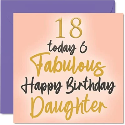 Abbildung von Stuff4 Geburtstagskarte zum 18. Geburtstag für Tochter 18 Today &amp; Fabulous von Mama, Papa, Tochter, Geburtstagsgeschenk, 145 mm x
