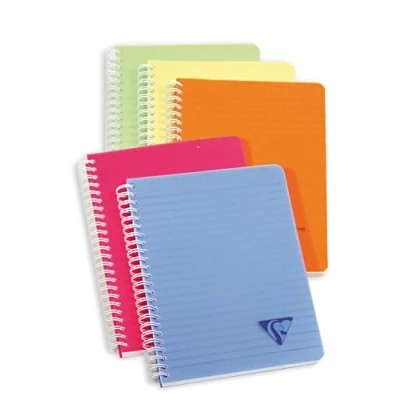 Abbildung von Clairefontaine 328546C Notizheft Linicolor FRESH, mit Doppelspirale DIN A5, 90 Blatt 90g, liniert, Einband aus gerilltem Polypropylen, farbig sortiert, 1 Stück