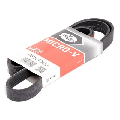 Abbildung von GATES 6PK1560 Keilrippenriemen 1560 6 Polyester, EPDM (Ethylen Propylen Dien Kautschuk) RoadMax Value Line BMW: 5 Touring, Saloon, 3 Saloon