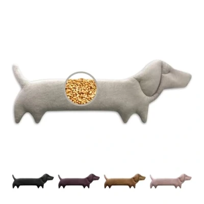 Abbildung von LESCHI Wärmekissen für Mikrowelle (52x20 cm), aus 100% Bio Baumwolle und Weizen, Hund Grau, Körnerkissen, Nackenwärmer ideal als Wärmespender bei Verspannungen an Rücken Schulter Nacken Hals