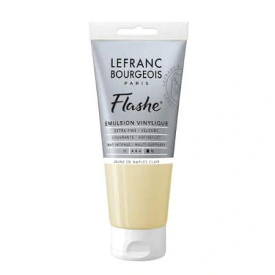 Abbildung von Lefranc Bourgeois 300562 Flashe Acrylfarbe &amp; Vinylfarbe, hochpigmentiert, elastisch, lichtecht, alterungsbeständig, matt, für den Innen Außenbereich, 80ml Tube Neapelgelb Hell