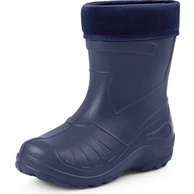 Abbildung von Ladeheid Gummistiefel Kinder federleichte Eva Regenstiefel für Mädchen und Jungen Thermo gefüttert KL051 (Dunkelblau, 22 EU)