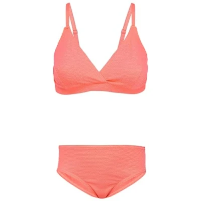 Abbildung von Aquarti Mädchen Bikini Set Bustier Bikinislip Zweiteiliger Badeanzug, Farbe: 039 Jacquard Punkte Orange, Größe: 164