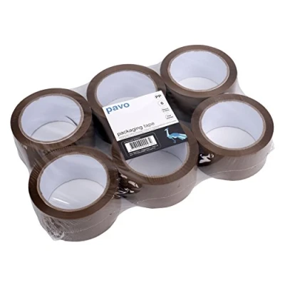 Abbildung von Pavo 6 Rollen Premium PP Pack /Klebeband, Low Noise/Leise Abrollend, 66 m, 50 mm, braun, 8000272