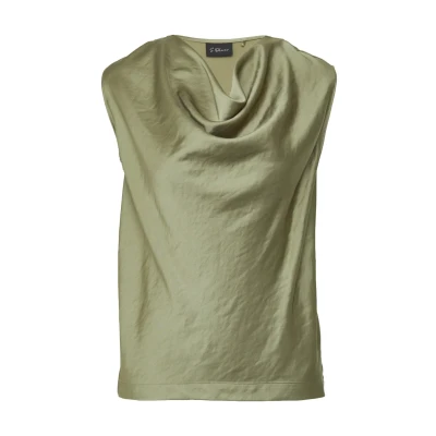 Abbildung von s.Oliver Black Label ÄRMELLOSE MIT Wasserfallausschnitt Top, Damen, Größe: 34, Olivgrün