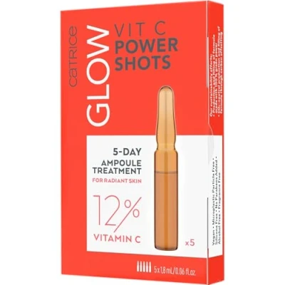 Abbildung von Catrice Glow Vit C Power Shots, Make Up, Foundation, transparent, für Mischhaut, aufhellend, pflegend, mit Vitaminen, transluzent, vegan, ölfrei, entspricht unserem CLEAN BEAUTY Standard (9ml)