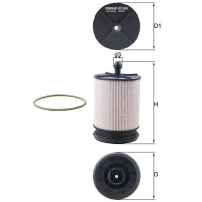 Abbildung von MAHLE ORIGINAL KX 569D Kraftstofffilter Filtereinsatz TOYOTA: Avensis III Estate, Saloon, RAV4 IV Off Road