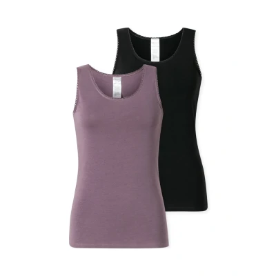 Abbildung von Schiesser 2PACK Unterhemd/shirt, Damen, Größe: 38, Schwarz lila