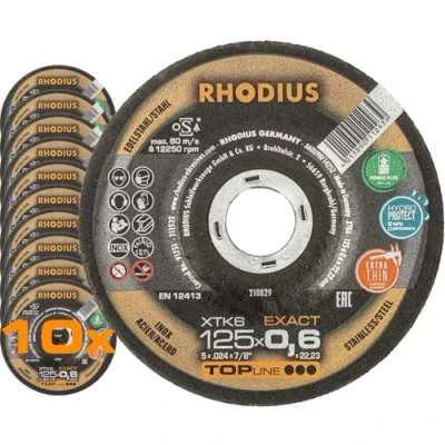 Abbildung von Rhodius XTK6 Exact Box 211302 Trennscheibe gekröpft 125 mm 10 St. Edelstahl, Stahl