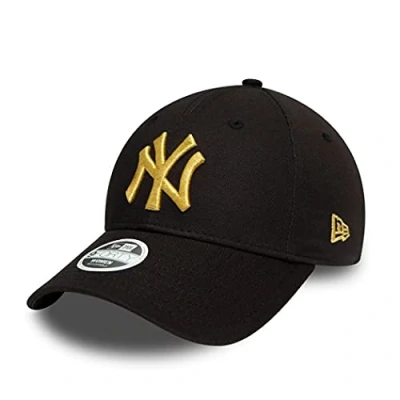 Abbildung von New Era York Yankees MLB Cap 9Forty verstellbar Basecap Damen Kappe Metallic Logo schwarz One Size