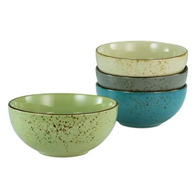 Abbildung von CreaTable, 23431, Serie Nature Collection Aqua Buddhabowl, 4 teiliges Geschirrset, Bowl Set aus Steinzeug, spülmaschinen und mikrowellengeeignet, Qualitätsproduktion