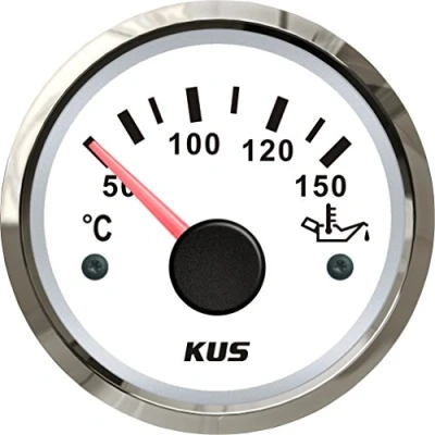 Abbildung von KUS Öltemperaturanzeige 50 150 ℃ Mit Hintergrundbeleuchtung 12V/24V 52MM (2&quot;) (Weiß)