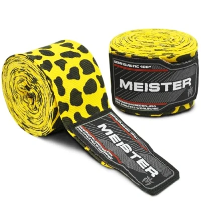 Abbildung von Meister Erwachsene 180 Zoll (457cm) Semi Elastische Handbandagen für MMA &amp; Boxen (Paar) Leopardflecken
