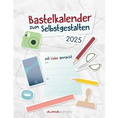 Abbildung von Do it Yourself weiß 2025 Wandkalender Bastelkalender DIY Kalender 24x31