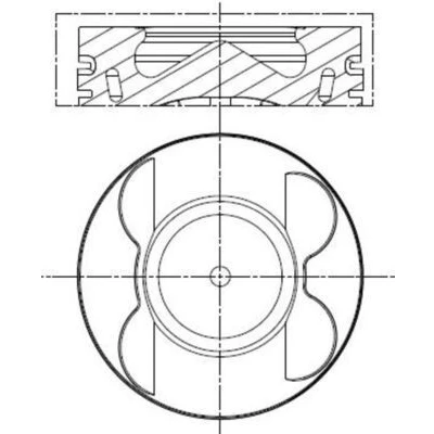Abbildung von MAHLE ORIGINAL 001 PI 00190 000 Kolben 83 für Zylinder 4 6 mit Kolbenringträger, Kühlkanal