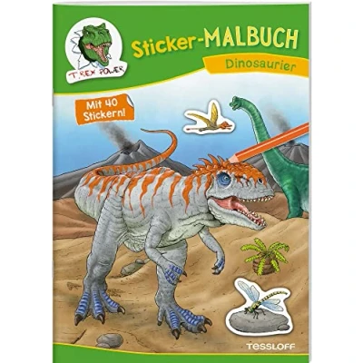 Abbildung von Sticker Malbuch Dinosaurier: 40 zum Gestalten von Bildern, Brotdosen &amp; Co. (Malbücher und blöcke)