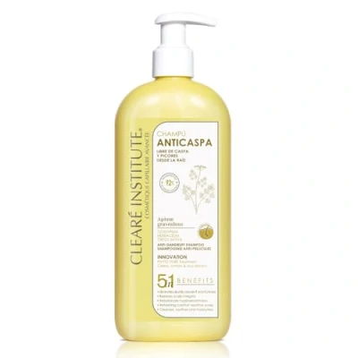 Abbildung von Clearé Institute Anti Schuppen Shampoo Reinigt, Beruhigt und Spendet Feuchtigkeit Sulfat, Paraben SLS Silikonfrei 95% Natürliche Inhaltsstoffe Beseitigt Juckreiz 400ml