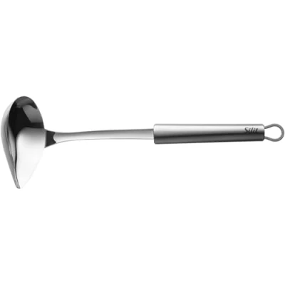 Abbildung von Silit Classic Line Saucenlöffel 28 cm, Soßenkelle mit Schnaupe, Edelstahl poliert, Suppenkelle spülmaschinengeeignet