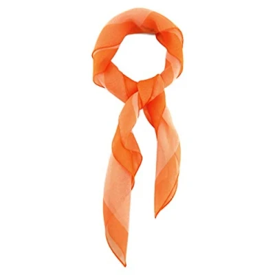 Abbildung von TigerTie Damen Chiffon Nickituch in lachs orange mit Bordüre Größe 58 cm x