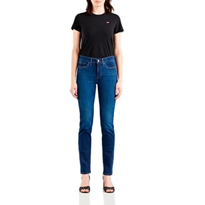 Abbildung von Levi&#039;s 314 Shaping Straight Jeans Slim Fit, Damen, Größe: 30x32, Cobalt honor blue