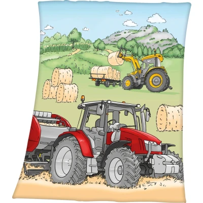 Abbildung von Herding Traktor Fleecedecke, 130x160 cm, 100% Polyester, Fleece