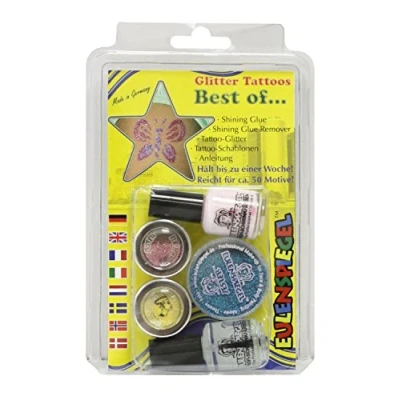Abbildung von Eulenspiegel 730515 Glitzer Tattoo Set Best of, Glitter Set, Karneval, Mottoparty, Halloween