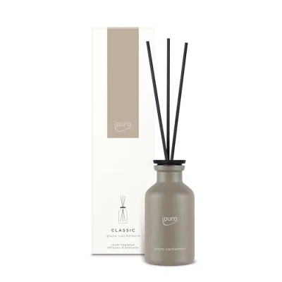Abbildung von ipuro Classic Raumduft Cachemire 75ml Raumerfrischer zarter Rose &amp; würziger Johannisbeere über Zedernholz Amber, Duft Diffuser mit Stäbchen Lufterfrischer für die Wohnung