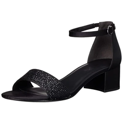 Abbildung von Tamaris Damen 1 28201 39 Sandale mit Absatz, Black Glam, EU