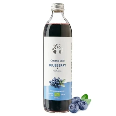 Abbildung von LOOV Bio Wildheidelbeersaft, 500 ml, aus nordischen Wäldern, hoher Gehalt an Antioxidantien, 100% direkt gepresste Heidelbeeren, nicht Konzentrat, ohne Wasser und Zuckerzusatz