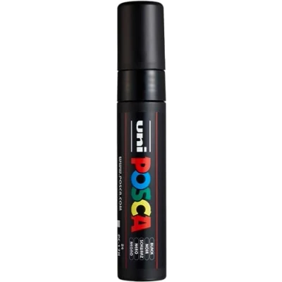 Abbildung von uni ball 186399 POSCA Marker PC 17K, mit extra breiter Rechteckspitze, schwarz, 1 Stück