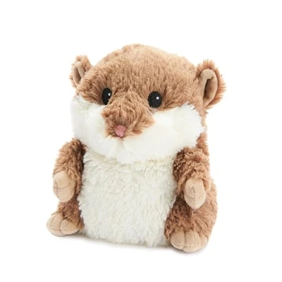 Abbildung von Warmies Plüsch Brauner Hamster Mikrowellen Wärmekissen, beschwertes Kuscheltier leicht duftend mit französischem Lavendel, Wärmepad geeignet für alle Altersgruppen