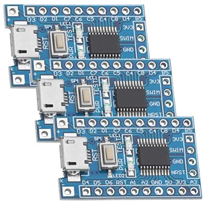 Abbildung von AZDelivery ARM STM8S103F3P6 8 Bit Minimum System Mikrocontroller Development Board Modul für STM8S Programmierung mit UART, I2C, SPI, und einem 5 Kanal 10 ADC