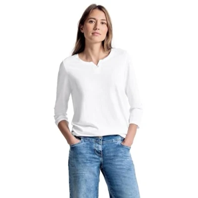 Abbildung von Cecil Damen 313172 Fenja T Shirt, Weiß (White), S EU