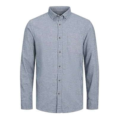 Abbildung von Jack &amp; Jones Jjeclassic Melange LS SN Hemd, Herren, Größe: XS, Faded denim