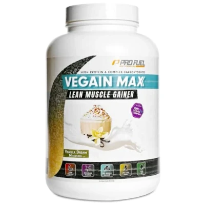 Abbildung von Weight Gainer VANILLA DREAM MILKSHAKE 3kg, 580+ kcal pro Portion, VEGAIN MAX Muscle Mass Gainer, hoher Protein Gehalt 30% + komplexe Kohlenhydrate, ohne Maltodextrin &amp; Dextrose, laktose frei vegan