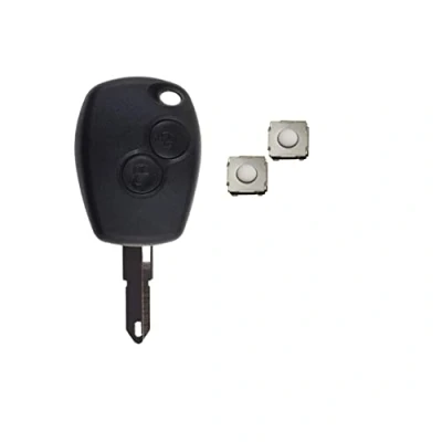 Abbildung von 1neiSmartech Kit Shell Blade und 2 Tasten kompatibel mit Dacia Duster Express Logan Sandero Cover für Fernbedienung + Mikrotasten, Schwarz