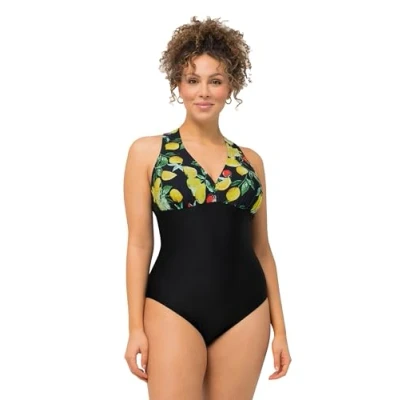 Abbildung von Ulla Popken Fruit Print Badeanzug, Damen, Größe: 50, Black