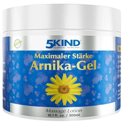 Abbildung von 5kind Hochdosiertes Arnika Gel 300 ml Schnell wirkende Arnikaa Salbe gegen Blutergüsse und Schwellungen Arnica Montana Extrakt hochkonzentriert für Muskeln Gelenke von Läufern