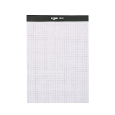 Abbildung von Amazon Basics Quad Ruled Papierblock, 21.6 cm x 29.5 (Packung mit 2 Stück), Weiß