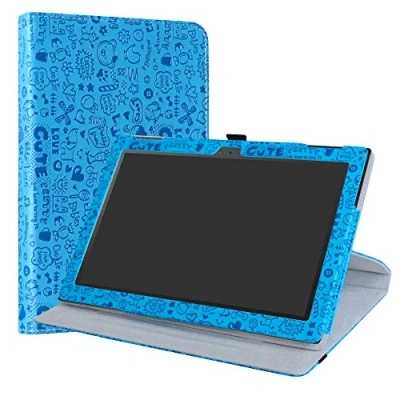 Abbildung von LiuShan Lenovo Tab4 10 Rotary hülle, 360rotierenden Drehbares Standfunktion hülle mit Schöne Muster für Tab 4 2017 Andriod Tablet,Blau
