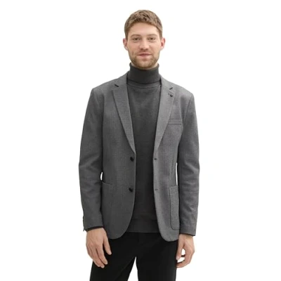 Abbildung von TOM TAILOR Herren Piqué Sakko mit Stretch Anteil, 35951 Black White Birds Eye, 54