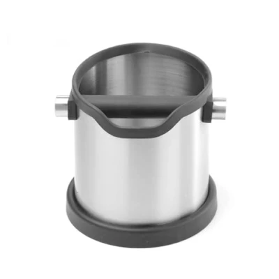 Abbildung von HENDI Abklopfbehälter, Abschlagbehälter, Abschlagkasten, entleeren des Kaffeesatz, mit abnehmbarer Abklopfstange, Rund, 153x185x(H)165mm, Edelstahl
