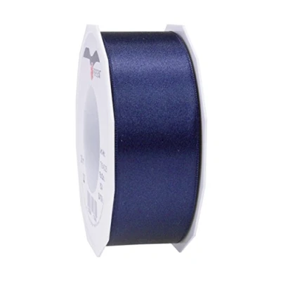 Abbildung von PRÄSENT C.E. Pattberg Satin dunkelblau, 25 m Satinband zum Einpacken von Geschenken, 40 mm Breite, Geschenkband Dekorieren &amp; Basteln, Dekoband, Anlass
