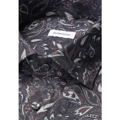Abbildung von seidensticker Flanellhemd »Schwarze Rose«, Regular 1/1 Kentkragen Geblümt